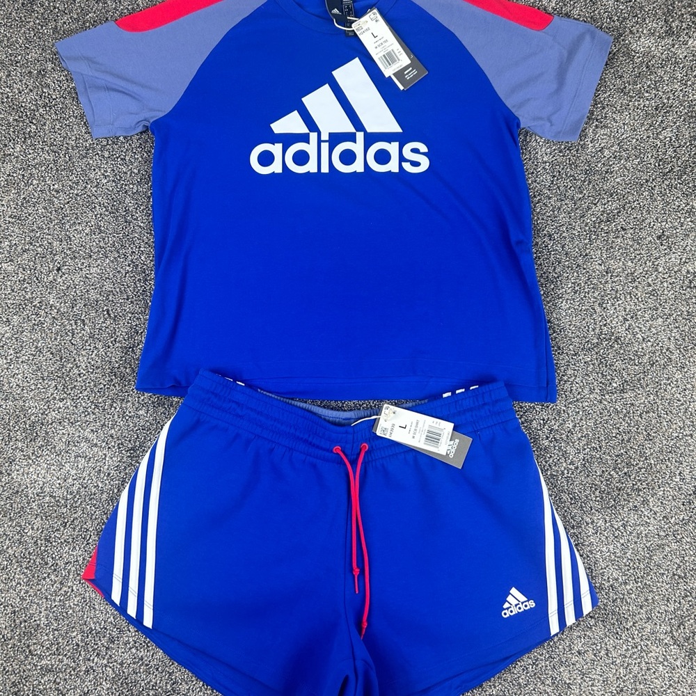 Women’s top and bottom set Size large Blue new